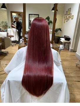 ヴィレッタ(VILLETA) 初ブリーチ×ロングワインレッドレッドカラー