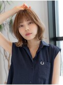 20代30代大人かわいい外ハネボブナチュラルカラーフルバング