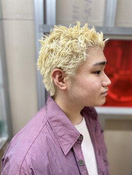 メリケンバーバーショップ トーキョー(MERICAN BARBERSHOP TYO) ハイライト/マッシュパーマ/ウルフ/アッシュブラック240