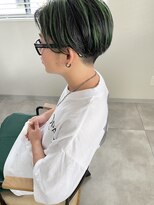 ヘアー アトリエ アンジー(Hair Atelier Angee)&nbsp;グリーンハイライトのメンズヘア