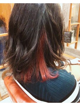 ネオリーブサイン 大森店(Neolive sign) インナーカラー　ブリーチ1回　チェリーレッド【大森】