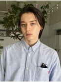 =メンズボブ/ダークアッシュ/ニュアンスパーマ／メンズウルフ