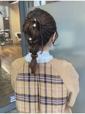 編み込みポニーテール