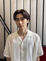 フェイヴィーズ(FavyS) メンズセンターパート×ブラウンカラー