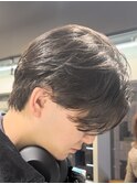 渋谷メンズパーマセンターパートウルフカット緩めシャドウパーマ