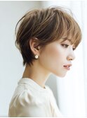 ☆ダークパープルナチュラルショートミルクブラウン髪質改善ボブ