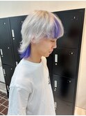 ホワイトシルバー/デザインカラーパープル/メンズハイトーン