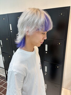 ニュート(Neut ) ホワイトシルバー/デザインカラーパープル/メンズハイトーン