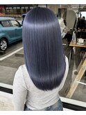 透明感抜群ダブルカラーブリーチブルーヴァイオレットラベンダー