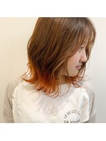 ニコフクオカヘアーメイク(NIKO Fukuoka Hair Make) 人気のオレンジ系デザインカラー