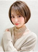 大人可愛い/30代40代50代/レイヤーカット/前髪/ボブ/ショート
