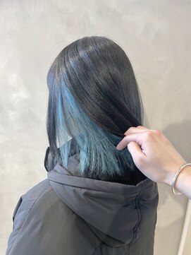 エイト ヘアサロン 渋谷本店(EIGHT) インナー水色カラー　e38