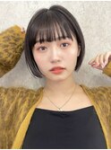 ナチュラルボブミニボブ前下がりボブ黒髪ショートボブ20代30代