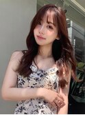 テラコッタ×前髪2wayバングワンホン韓国ヘア