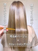 チェリッシュ(Cherish)&nbsp;ツヤ髪髪質改善ハイトーン明るめベージュ×ストレートロング☆