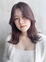 アイティーバイアルバム 下北沢店(IT by ALBUM)&nbsp;秋色ミディ_斜めバンググレージュカラーシルキーベージュ_9319