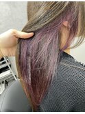 インナーカラー　イヤリングカラー　パープルカラー【北千住】
