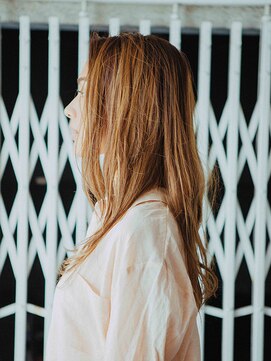 エクファ ヘア リゾート 大津 瀬田店(ex-fa hair resort) 美髪逆三角切りっぱなしボブエアリーロングピンクブラウン