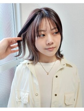 パープル(purple) ホワイトパールイヤリング