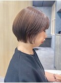 アッシュブラウン×ショートボブ