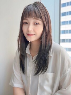 アグ ヘアー ウム 須坂店(Agu hair umu) 《Agu hair》オン眉ナチュストレート×numberA.ベースケアミルク