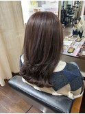 ロング/レイヤー/ハイライト/ラベンダーブラウン