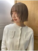 ボブカット 姫カット フェイスレイヤー ベージュカラー