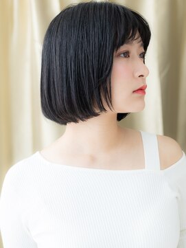 カバーヘア ブリス 志木南口駅前店(COVER HAIR bliss) 美髪艶感エアーストレート黒髪小顔前下がりボブ313X志木30代40代