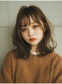大人の抜け感ニュアンスミディ