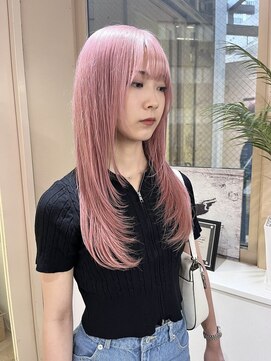 グロウ 渋谷(grow) ペールピンク レイヤーカット