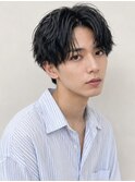 ニュアンスパーマ×ツーブロ◎爽やかビジネスショート20代30代