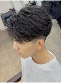 大宮ツーブロックアクティブショート韓国風センターパート眉毛