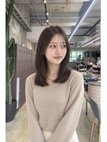 ユニオン(Union)&nbsp;シースルーバングのキャラメルブラウンストレートロング