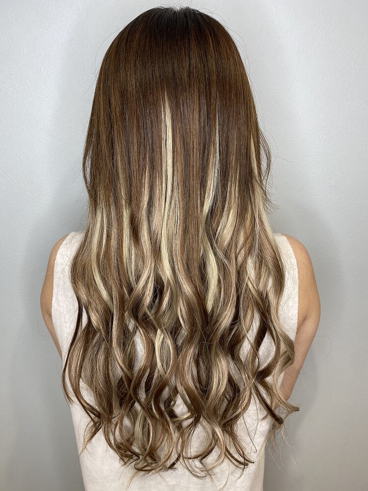 シールエクステ ロング ストレート メッシュカラー （シールエクステ  