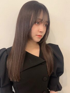 ベイルーム(BAYROOM by HONEY omotesando) 大人可愛い20代30代姫カットさらさらロング×ミルクグレージュ