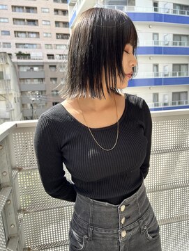 チュダック(ChuDuck) 韓国風《ブラック×ボブ》ブリーチ/ケアブリーチ/ダブルカラー