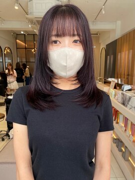 マーシィ(MARCIE) レイヤーカット × ピンクブラウン