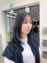 ノク 渋谷(nok)&nbsp;暗髪レイヤースタイル_前髪アンブレラカラーこなれミディ