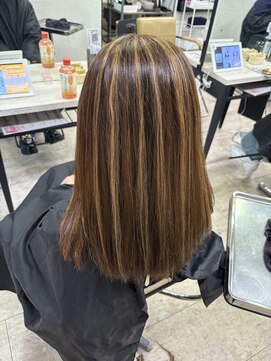 アジールヘア 所沢プロペ通り店(agir hair) ハイライトベージュケアブリーチレイヤーカット所沢韓国