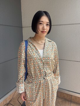 ヘアーアイストゥーレ(HAIR ICI TRE) ぷつっとボブ顔まわりレイヤーダークカラー