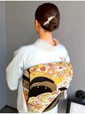 着物ヘア 和装ヘア お団子アレンジ シニヨン パーティースタイル