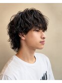 ウルフ×波巻きパーマ