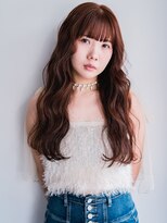 ヘアークラフト(Hair Craft)&nbsp;ロングデジタルパーマ×オレンジブラウン【岡山】ウェーブパーマ