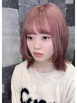 アース 郡山コスモス通り店(HAIR&MAKE EARTH)&nbsp;濃いめピンクベージュ×レイヤーボブ