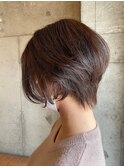 大人可愛いフレアバングカットアッシュカラー30代40代