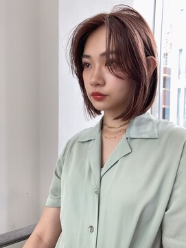 ノク(nok) ラベンダーブラウン_マロンベージュAラインボブ