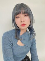 ルービック バランス 天王寺(Rubik's×Balance) マッシュウルフ_韓国風ブルーカラーマッシュショートボブウルフ