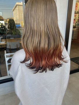 ナンバー(number+) 10代20代大人かわいい裾カラー狐カラー艶感