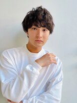 トルネード(TORNADO) メンズショート前髪ありマッシュパーマ丸顔面長絶壁K1127