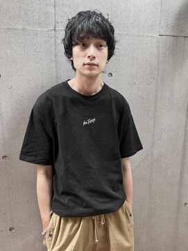 ジェノ(JENO by apish) メンズ/ハイライト/マッシュパーマ/ウルフ/アッシュブラック